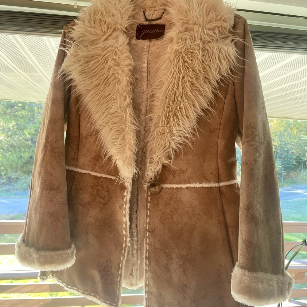 Vintage Bohemian Leather and Faux Fur Jacket